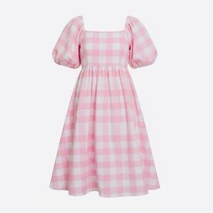 Janie and Jack Pink Gingham Dress | Puff Sleeve | 100% Cotton